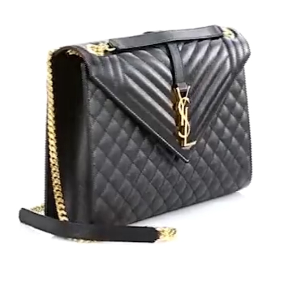 YSL Large Envelope Matelasse Leather Bag - Picture 5 of 7